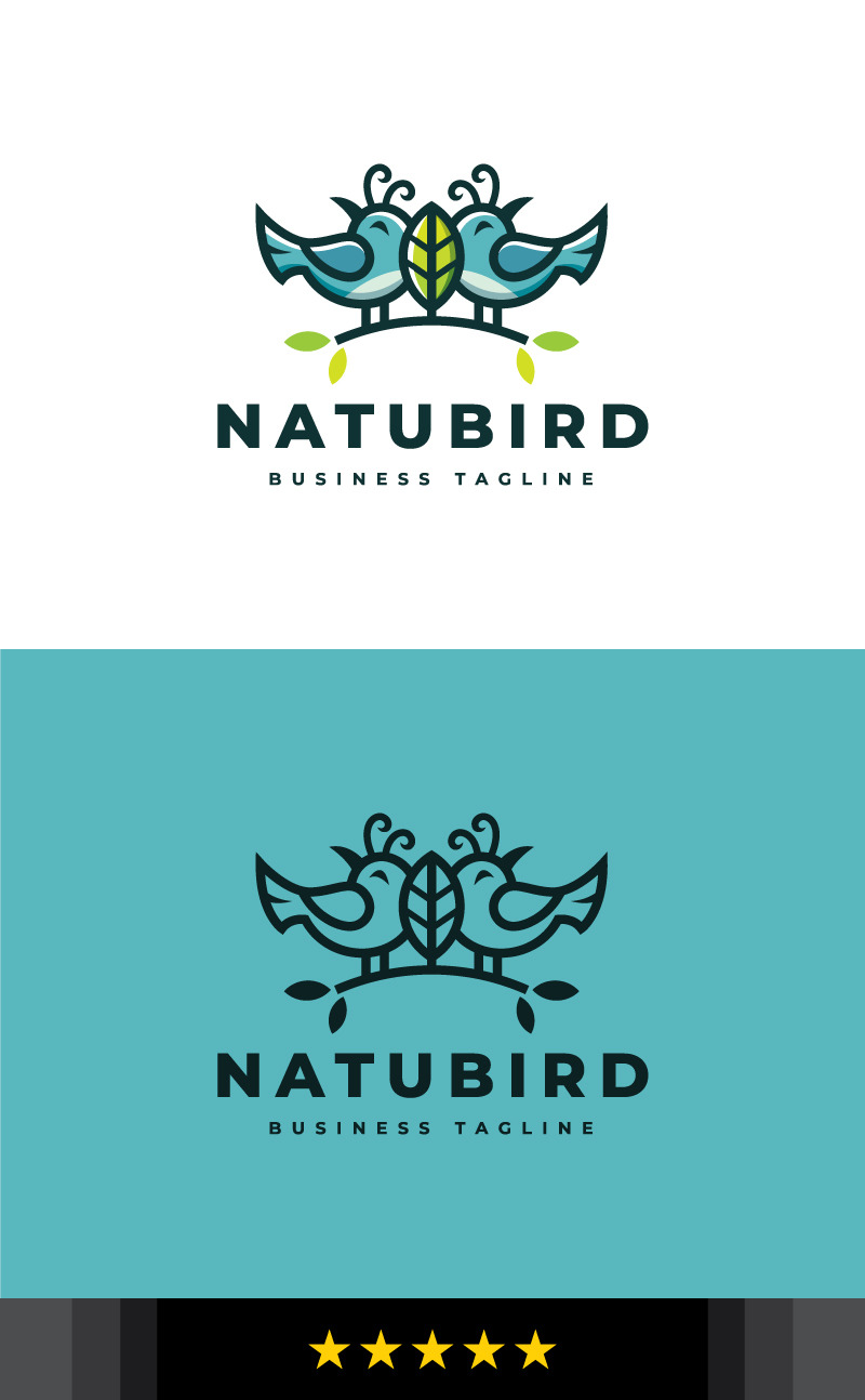 Modèle de logo d'oiseau nature couple - Caractéristiques de l’image 1