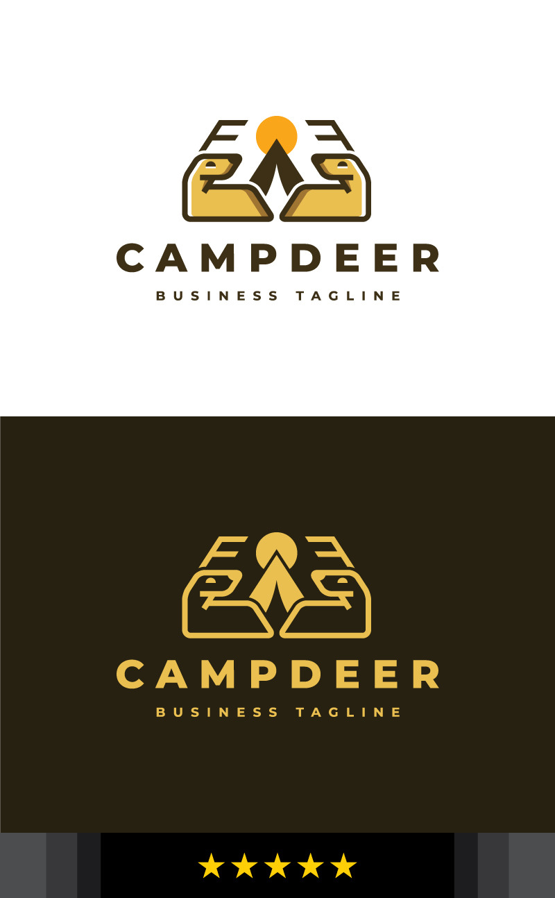 Modello di logo dei cervi del campo forestale - Caratteristiche Immagine 1