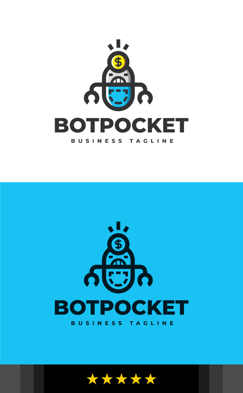 Robot Pocket Logo Template - Features Image 1