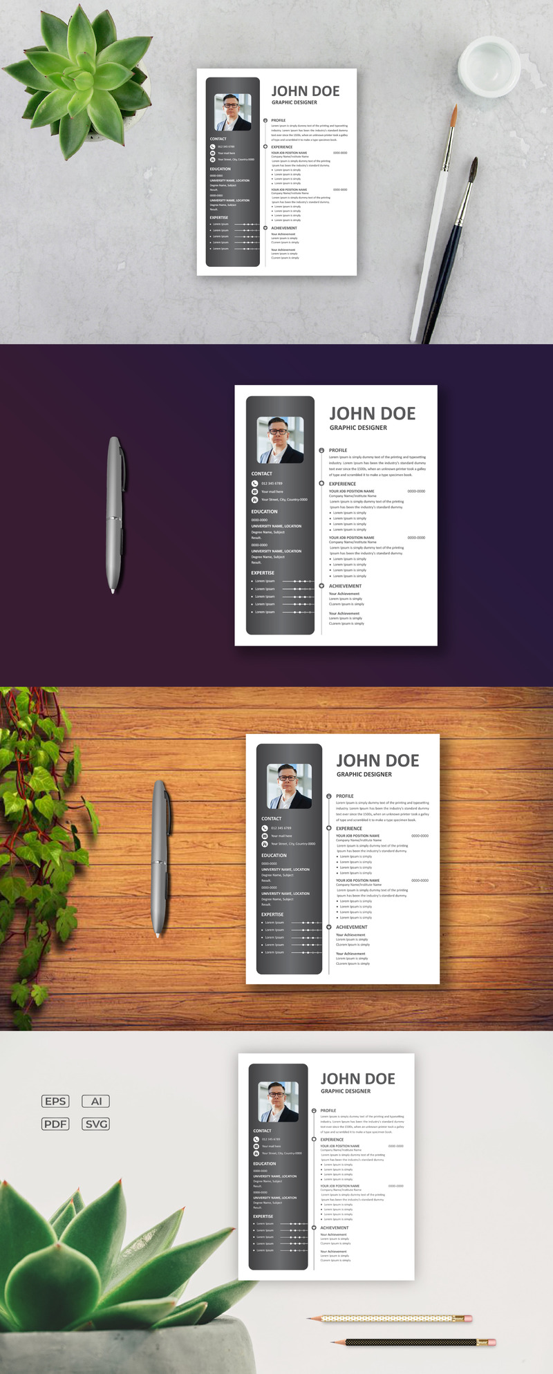 Sleek and Stylish Modern Resume Template - Features Image 1