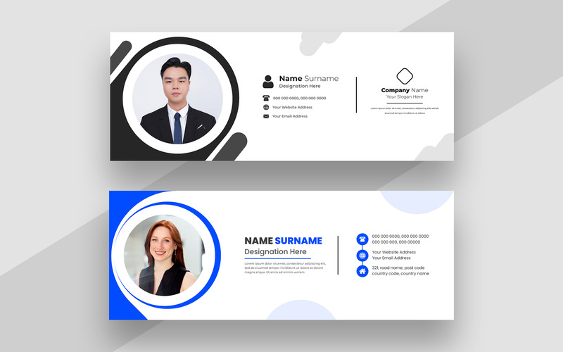 Design de modelo de assinatura de e-mail moderno versão 10 - Features Image 1