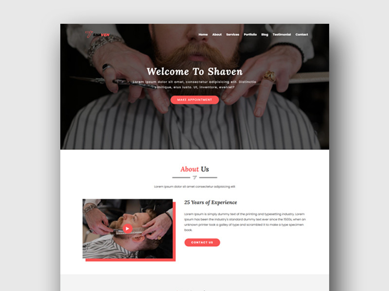 Shaven - Barber shop html Landing Page Template - Features Image 1