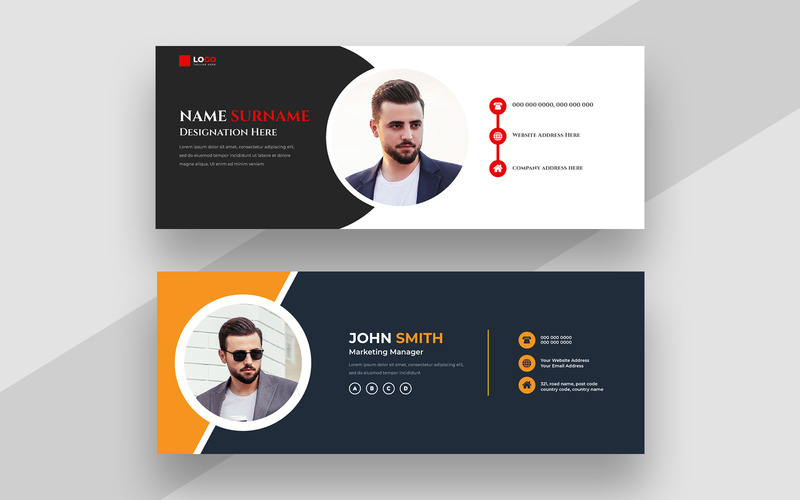 Design de modelo de assinatura de e-mail moderno versão 7 - Features Image 1