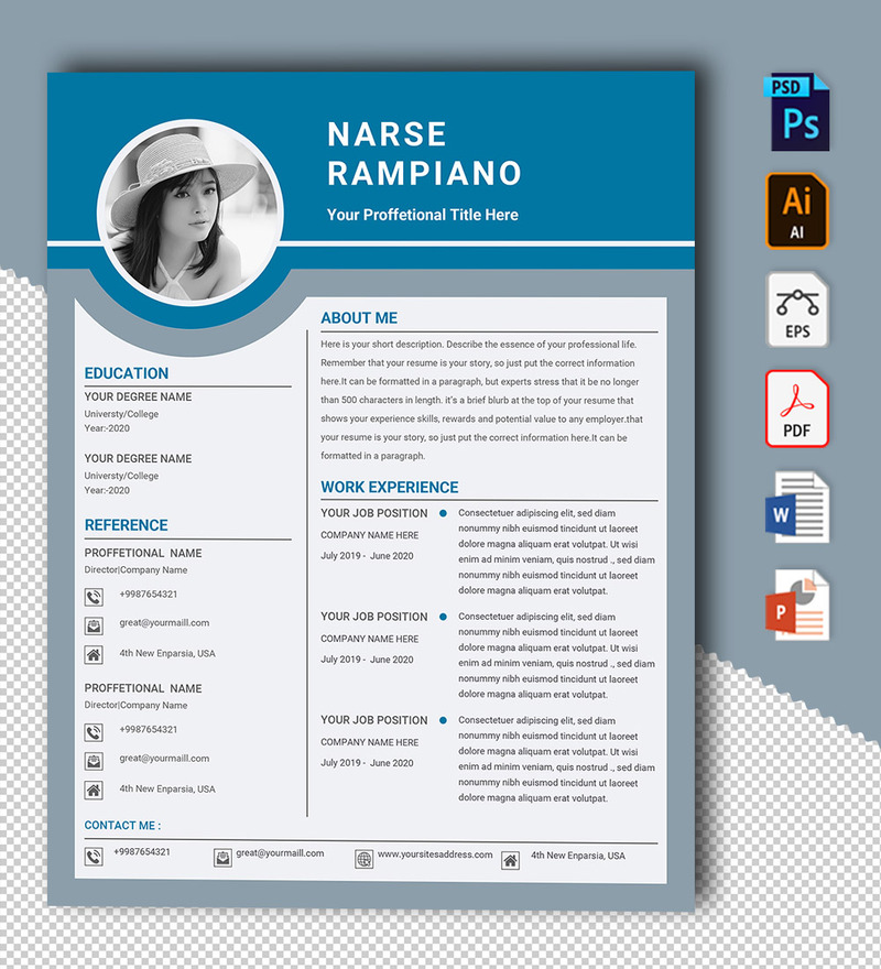 Narse Professional Resume Template - Features Image 1