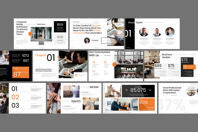 Шаблон презентации годовой статистики годового отчета Powerpoint - Features Image 1