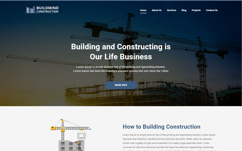 Buildmind Construction WordPress Theme - Features Image 1
