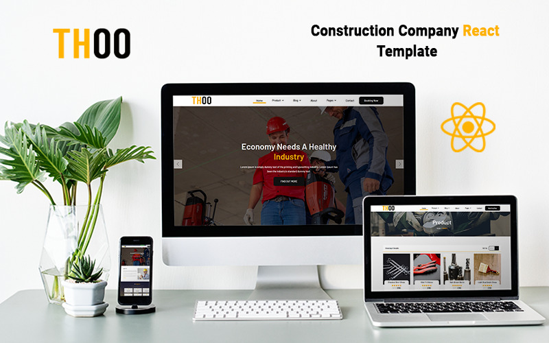 Thoo - Modelo de site React da Construtora - Features Image 1