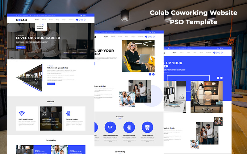 Colab - Coworking Website PSD Template - Features Image 1