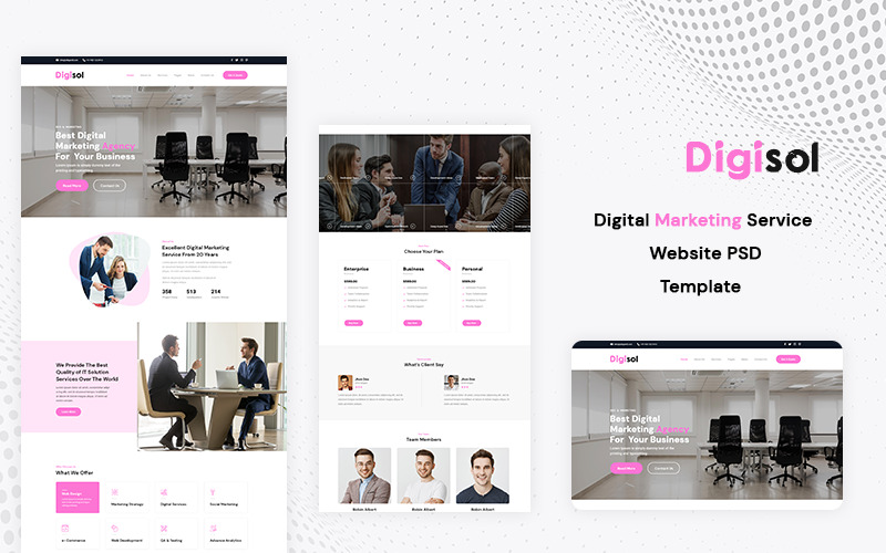Digisol - Digital Marketing PSD Template - Features Image 1