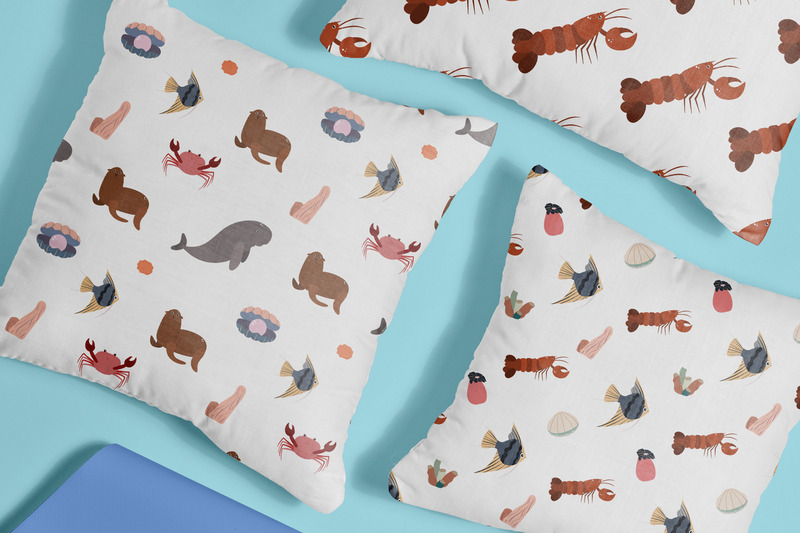 Sea Animals Seamless Patterns Collection Vol. 2 - Features Image 8