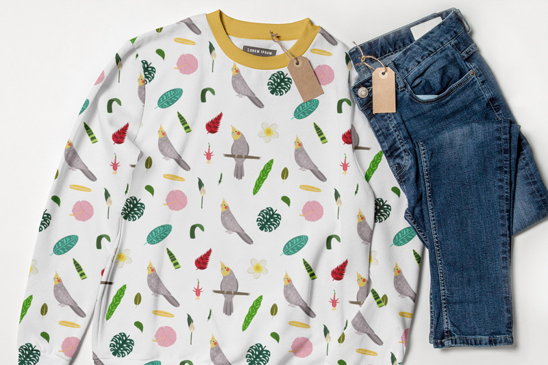 Papağanlar Ve Tropik Çiçekler Dikişsiz Desen Koleksiyonu Vol.1 - Features Image 4