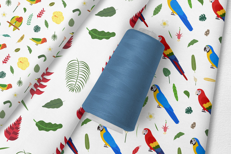 Papağanlar Ve Tropik Çiçekler Dikişsiz Desen Koleksiyonu Vol.1 - Features Image 7