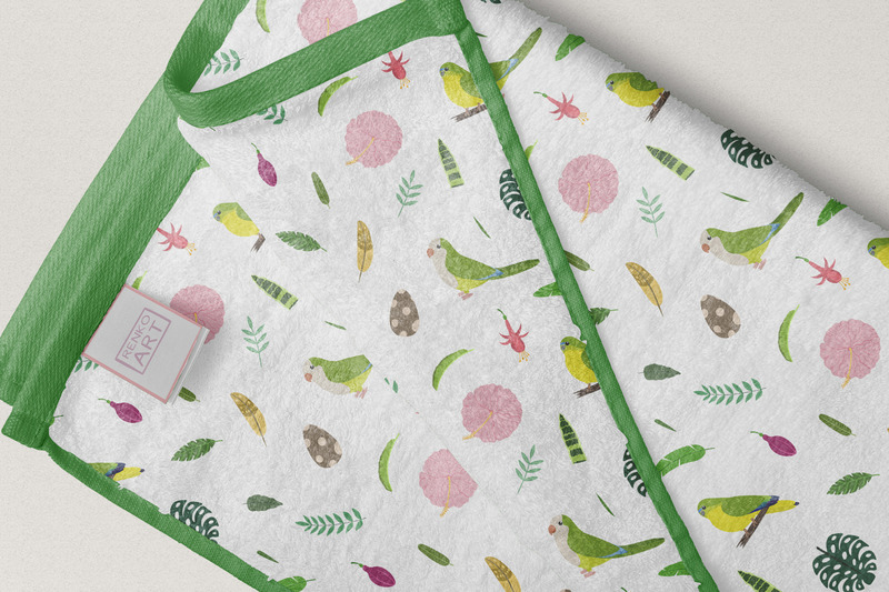 Papağanlar Ve Tropik Çiçekler Dikişsiz Desen Koleksiyonu Vol.1 - Features Image 6