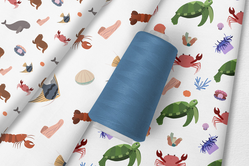 Sea Animals Seamless Patterns Collection Vol. 2 - Features Image 1