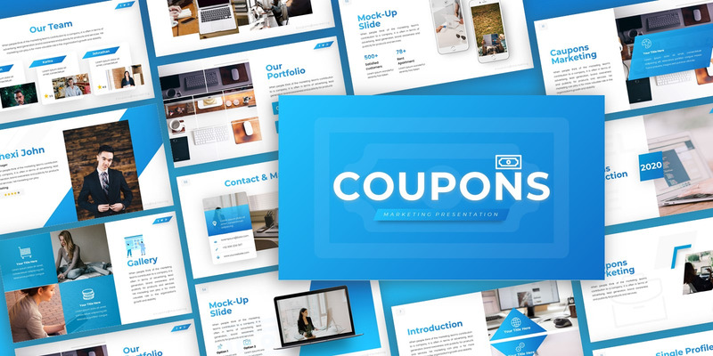 Caupons - Marknadsföring Multipurpose PowerPoint-mall - Features Image 1