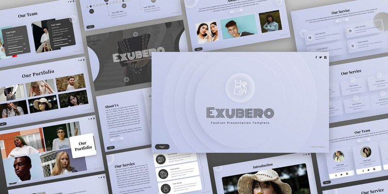 Exubero - Modello di PowerPoint multiuso per la moda - Caratteristiche Immagine 1