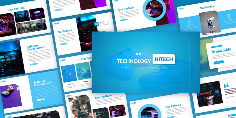 Hitech - Technologie Multifunctionele Sjablonen PowerPoint presentatie - Eigenschappen Afbeelding 1