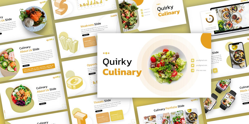 Quirky - Plantilla de PowerPoint multipropósito culinaria - Características Imagen 1