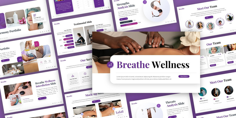 Breathe - оздоровчий багатоцільовий шаблон PowerPoint - Features Image 1