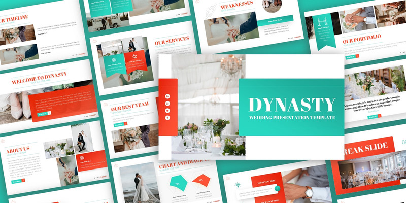 Dynastin - Bröllop Multipurpose PowerPoint-mall - Features Image 1
