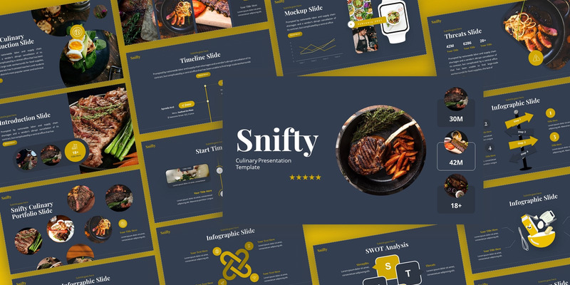 Snifty - Kulinarisk Multipurpose PowerPoint-mall - Features Image 1