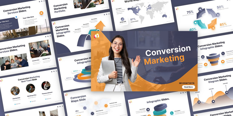 Conversione - Modello di PowerPoint multiuso di marketing - Caratteristiche Immagine 1