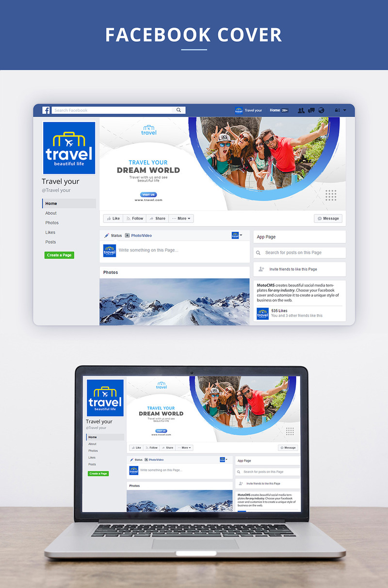 Free Travel Agency Facebook Cover Picture Social Media Template - Features Image 1