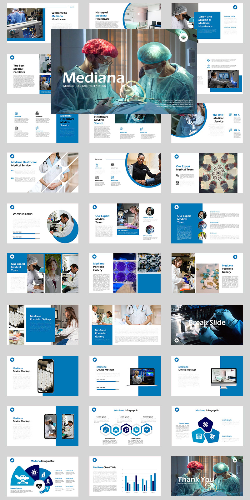 Mediana PowerPoint模板 - Features Image 1