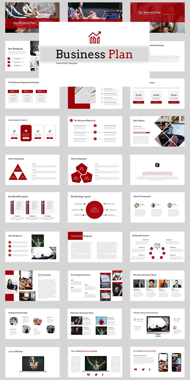 Business Plan - Creative Business PowerPoint template - Features Image 1