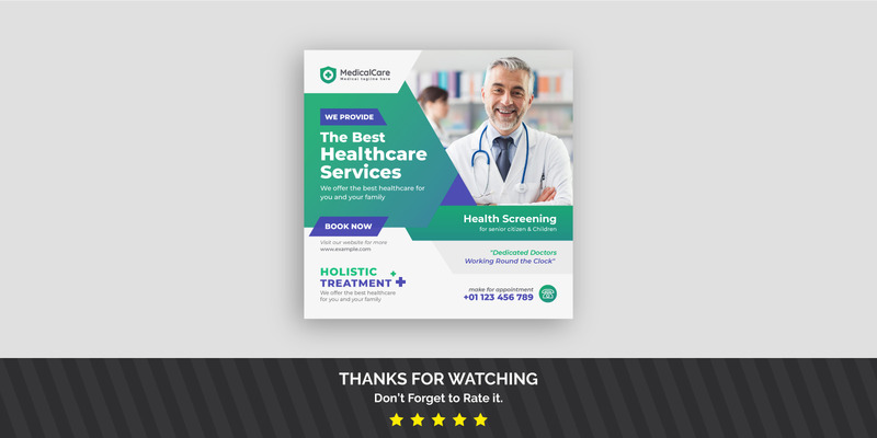 Medical Healthcare Doctor Facebook Instagram Post Or Social Media Post Banner - Features Image 1