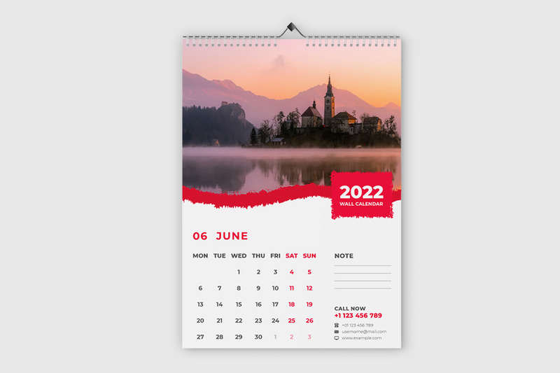 Rood modern 2022 wandkalenderontwerp - Features Image 1