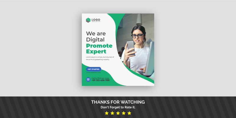 Corporate Marketing Social Media Post Banner Template - Features Image 1