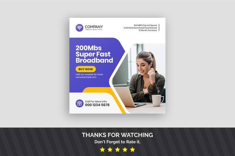 Creative Internet Promotional Service Instagram Post Banner Template - Features Image 1