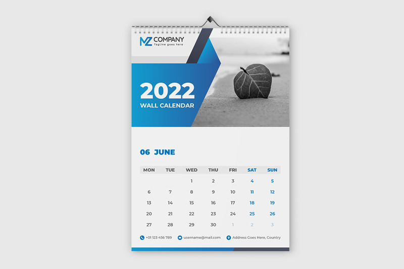 Blauw 2022 wandkalender ontwerp - Features Image 1