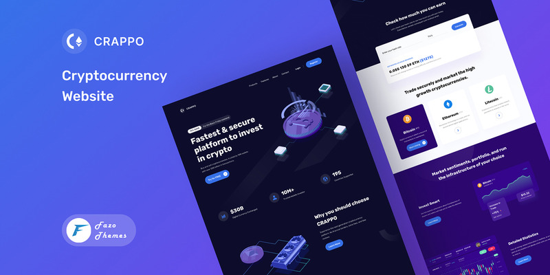 Crappo Cryptocurrency Landing Page Template - Features Image 1
