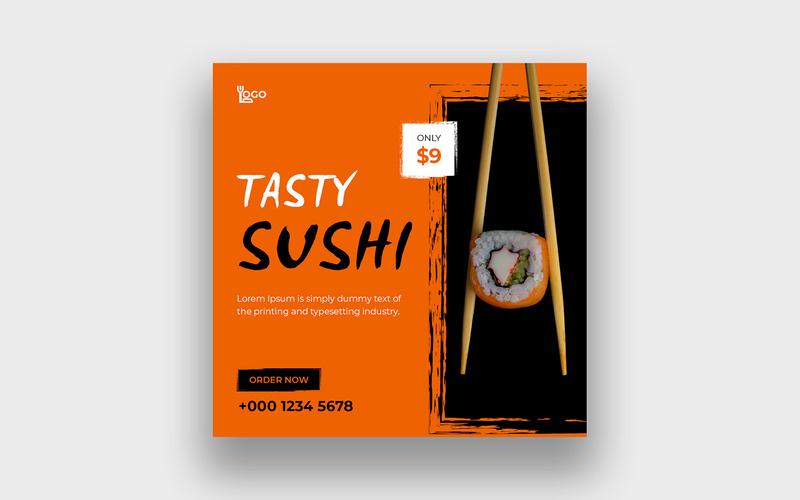Japanese sushi facebook post bundle - Features Image 1