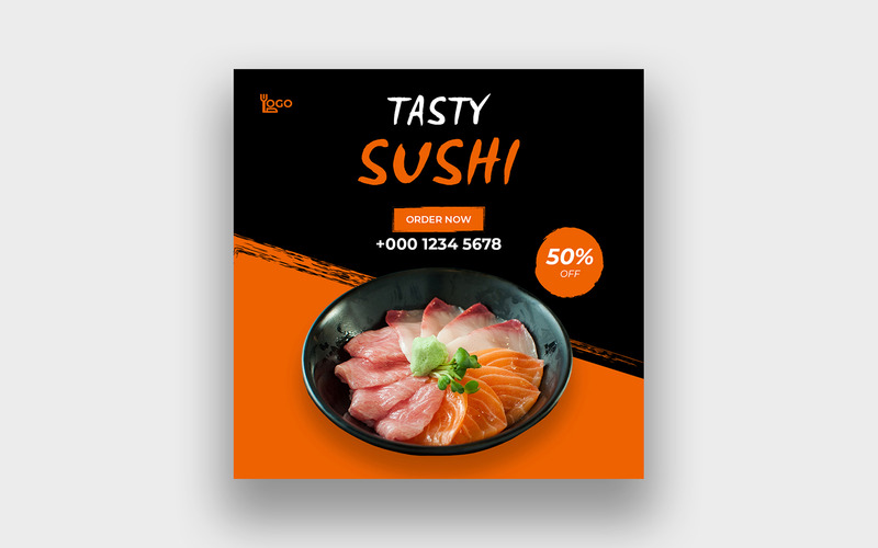 Japanese sushi facebook post bundle - Features Image 3