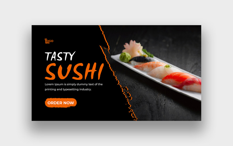 YouTube-Thumbnail-Vorlage für modernes Sushi-Essen - Eigenschaften Bild 1