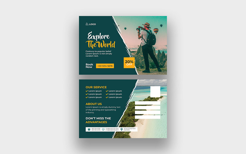 Modern Travel Agency Postcard - Features Image 1