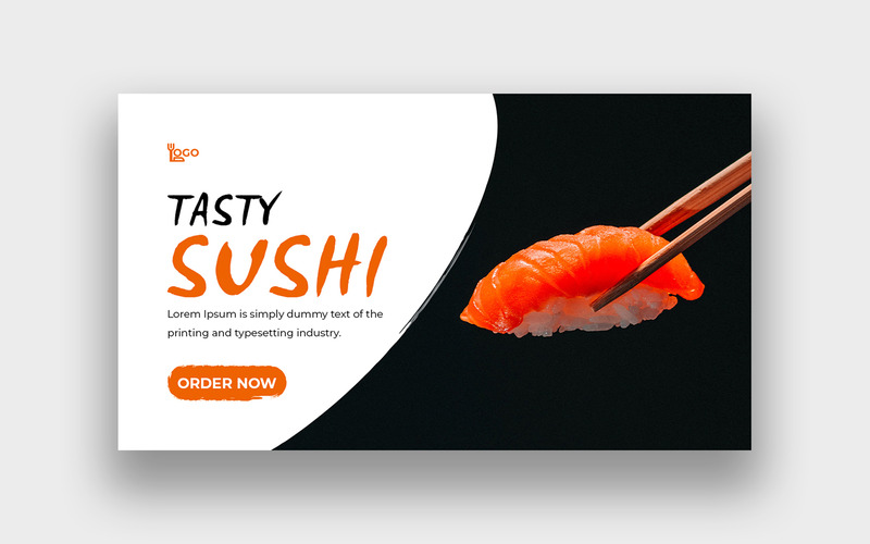 Modello di miniatura di YouTube di gustoso cibo sushi - Caratteristiche Immagine 1
