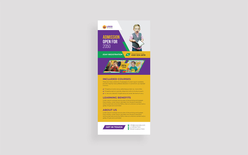 Kids School Admission Rack Card Design - Features Image 1