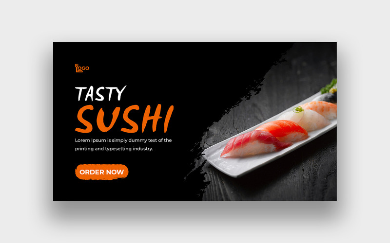 YouTube-Thumbnail-Vorlage für Sushi-Lebensmittel - Eigenschaften Bild 1