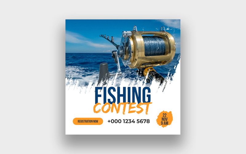 Fishing Social Media Template Bundle TemplateMonster