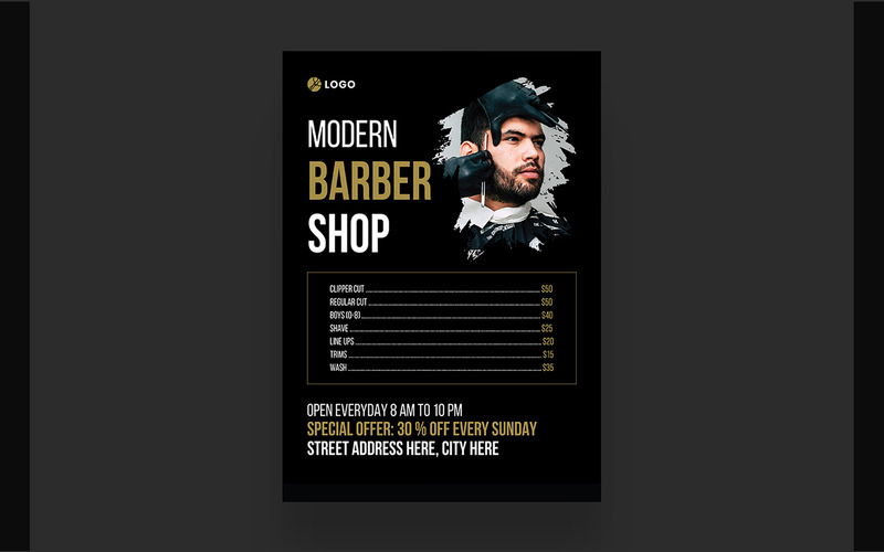 Barbershop Flyer Template - Features Image 1