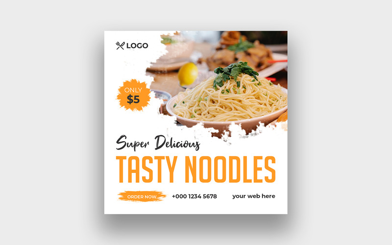 Noodle food menu social media template - Features Image 1