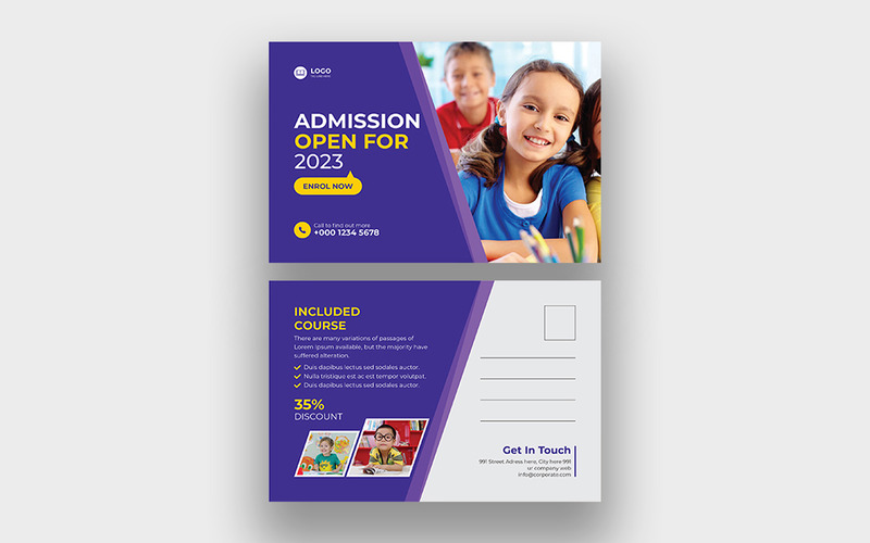 School admission postcard Template - Features Image 1