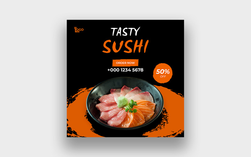 Japanese sushi facebook post bundle - Features Image 4