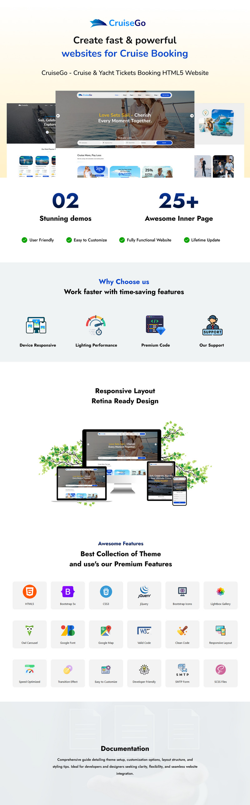 CruiseGo - Cruise- en jachttickets boeken HTML5-website - Features Image 1