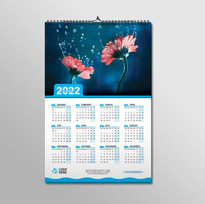 Single Page Calendar Template Vector TemplateMonster