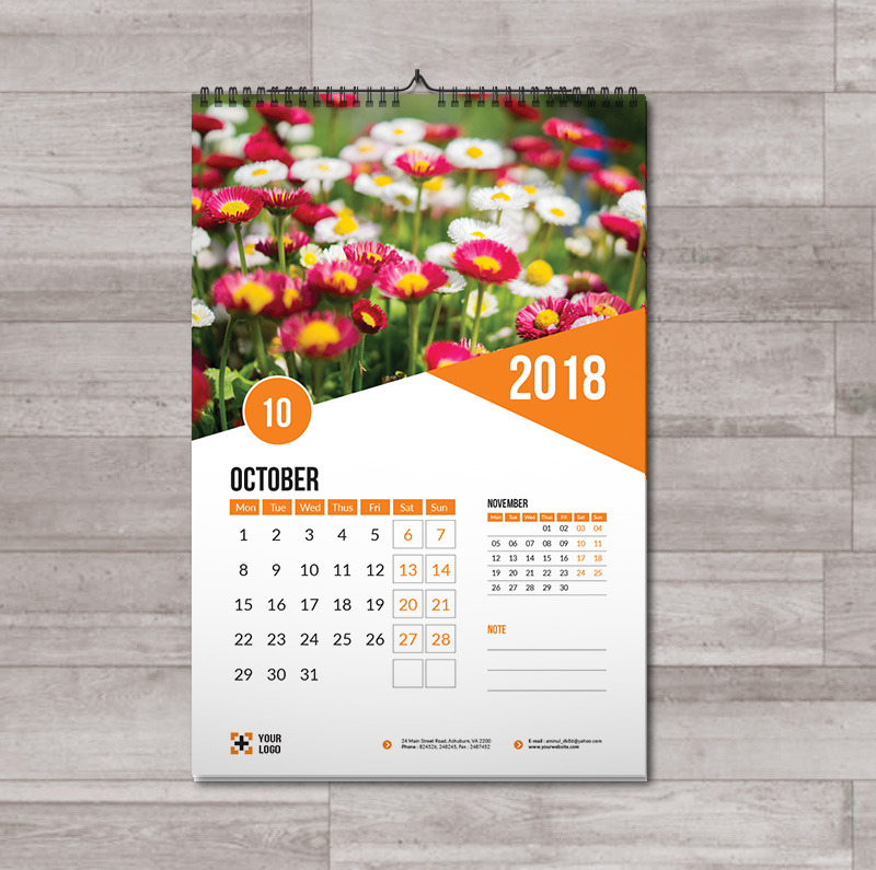 Corporate Wall Calendar Template #279194 - TemplateMonster